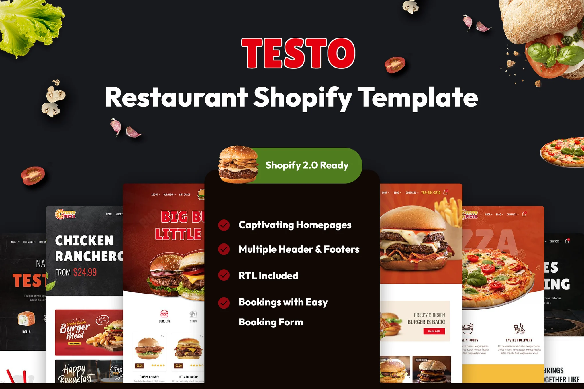 Testo Restaurant Shopify Theme