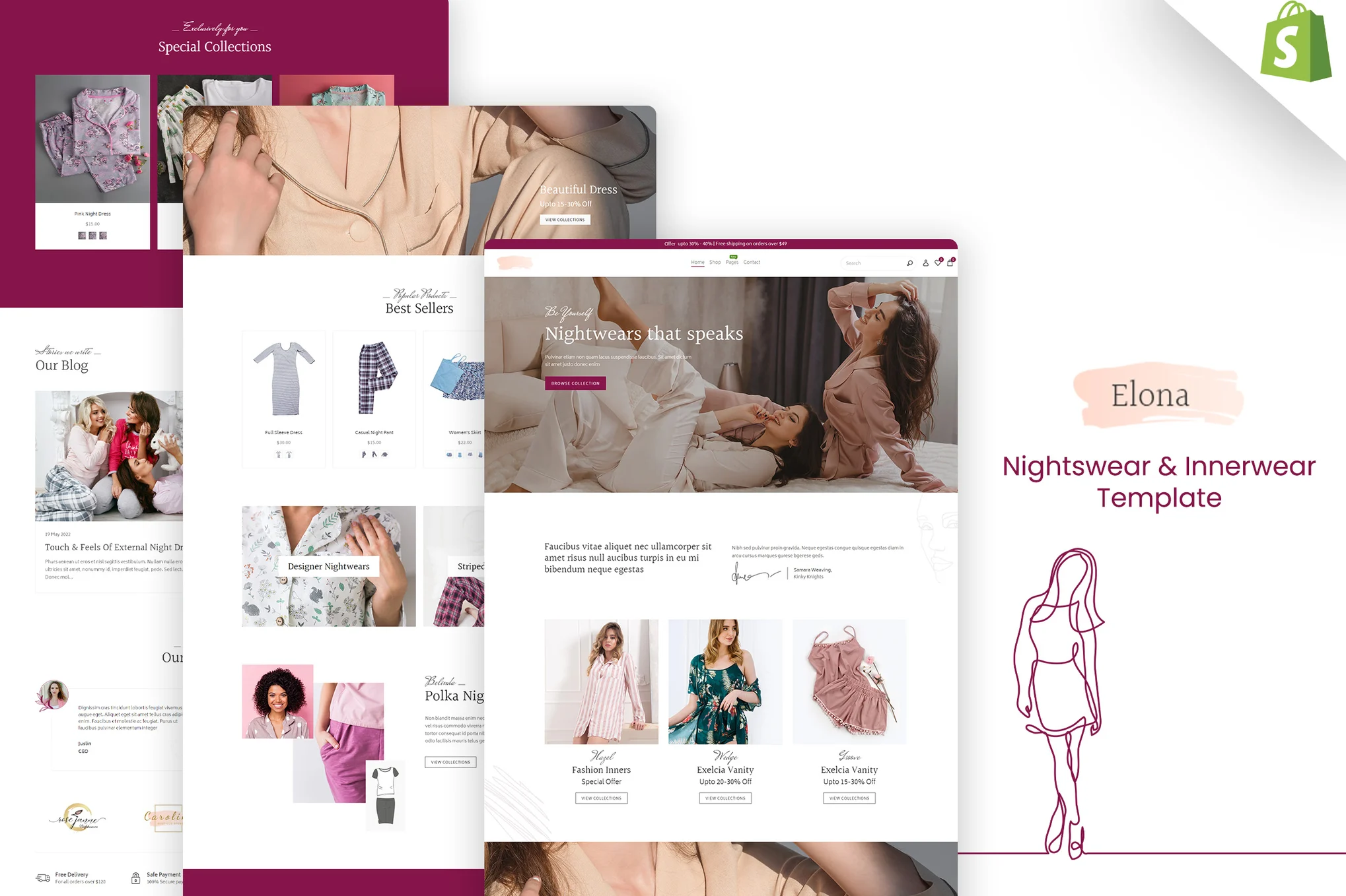 Elona Lingerie Shopify Theme