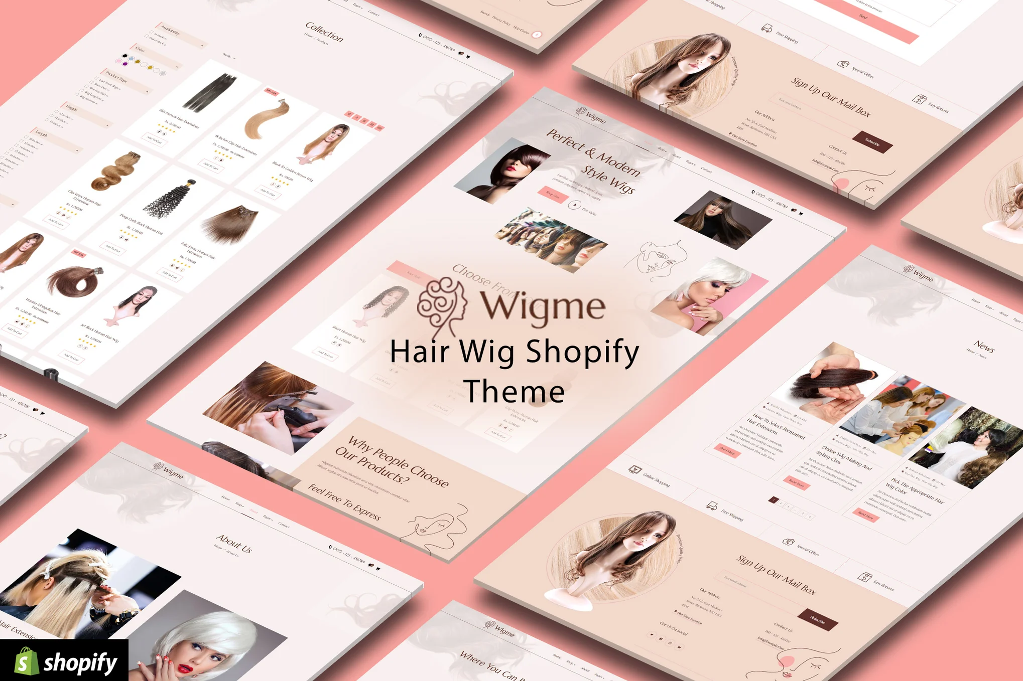 Wigme Hair Extension Shopify Theme