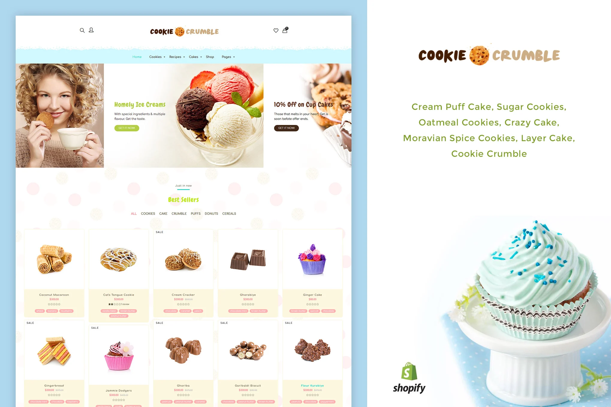 Cookie Food Bakery Shopify Theme