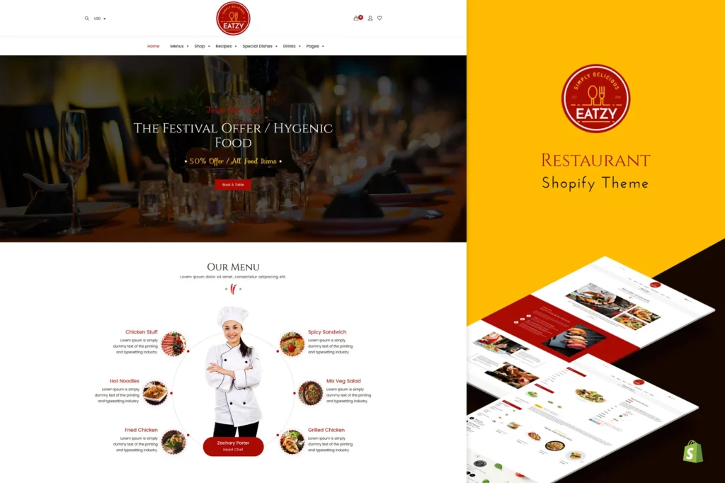 Eatzy Restaurant Shopify Theme