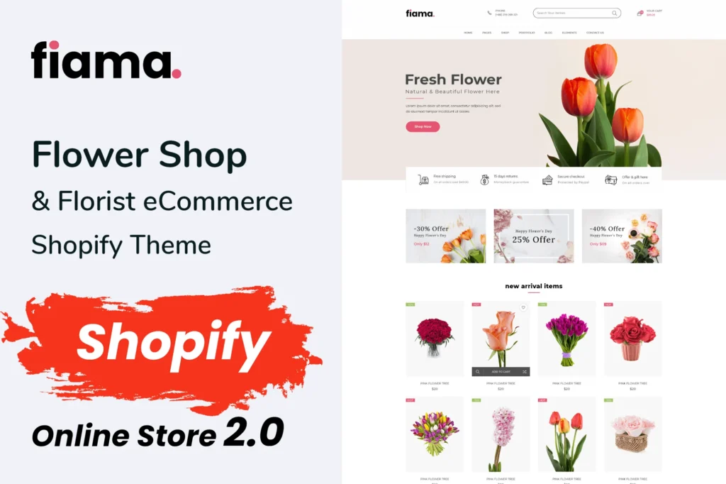 Fiama Flower Shop Shopify Theme