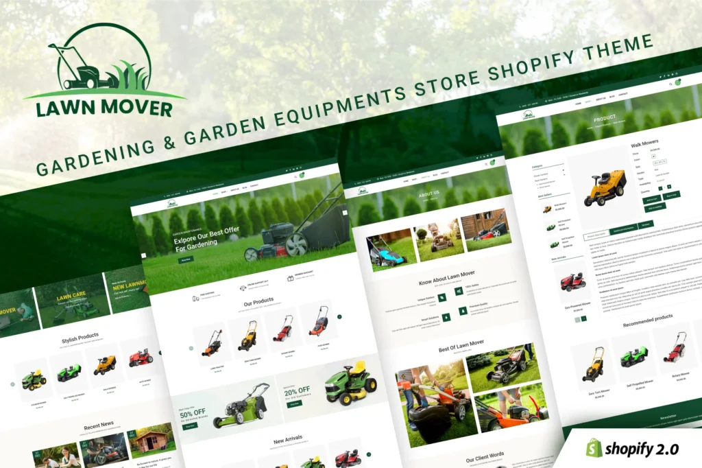 Lawn Mover Gardening Shopify Theme