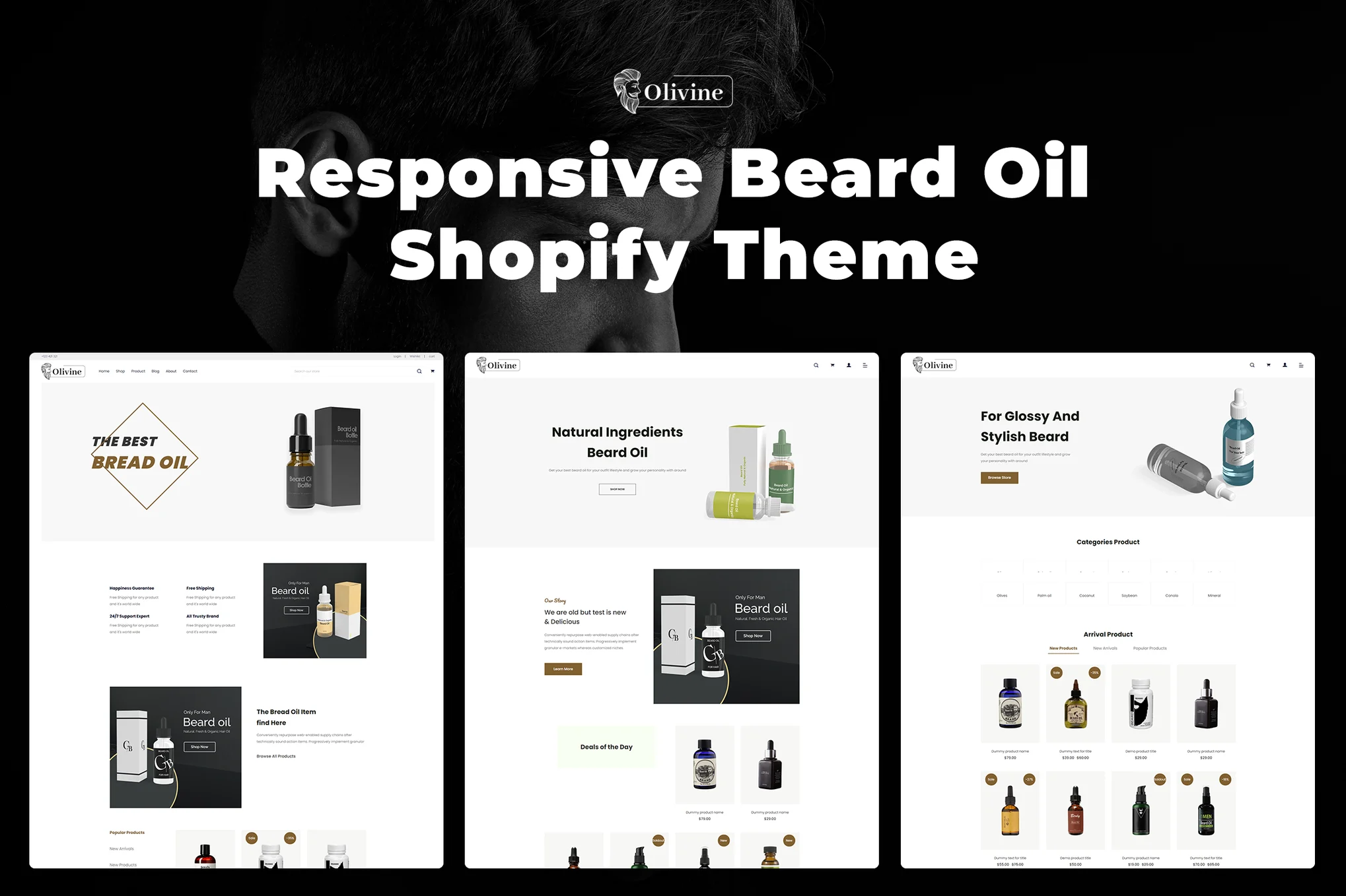 Olivine Beard Oil Shopify Theme
