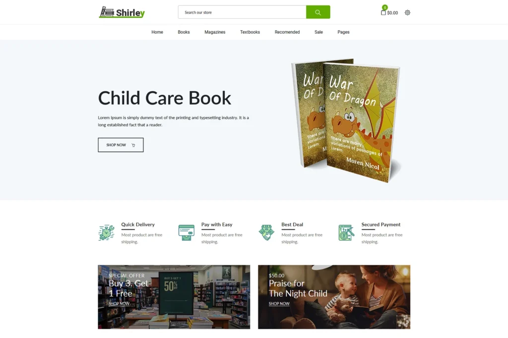 Shirley Book Shopify Theme