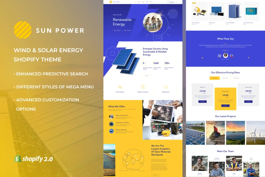 SunPower Solar Store Shopify Theme
